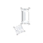 Baguette and Princess Cut Moissanite 2 Stone Helix Earring