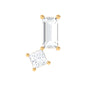 Baguette and Princess Cut Moissanite 2 Stone Helix Earring