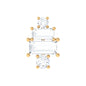 Baguette and Round Moissanite Designer Earring for Helix Piercing