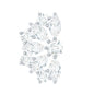 Natural Marquise and Round Diamond Floral Cartilage Earring