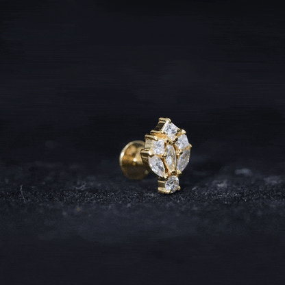 Real Diamond Designer Earring for Cartilage Piercing