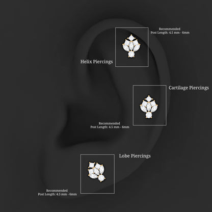 Real Diamond Designer Earring for Cartilage Piercing
