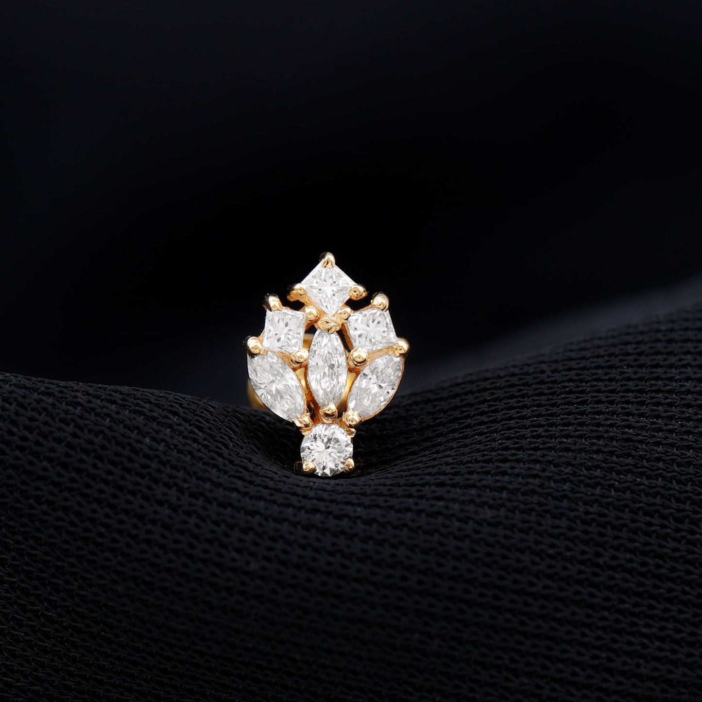 Real Diamond Designer Earring for Cartilage Piercing