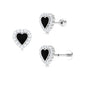 Moissanite Heart Shape Earring with Moissanite Halo