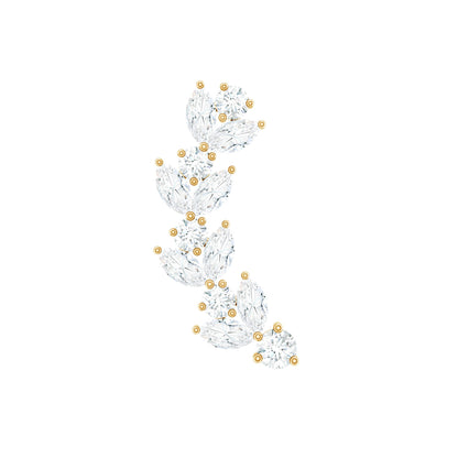 Marquise and Round Moissanite Leaf Helix Earring