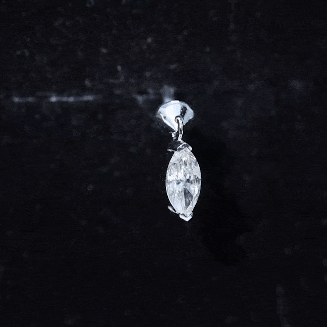 Marquise Diamond Cartilage Dangle Earring