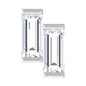 Baguette Moissanite 2 Stone Dainty Nose Stud