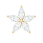 Marquise Cut Moissanite Floral Earring for Cartilage Piercing