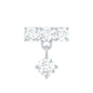 Womens Diamond Drop Earring for Helix Piercing
