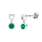 Emerald Heart Drop Earring for Tragus Piercing