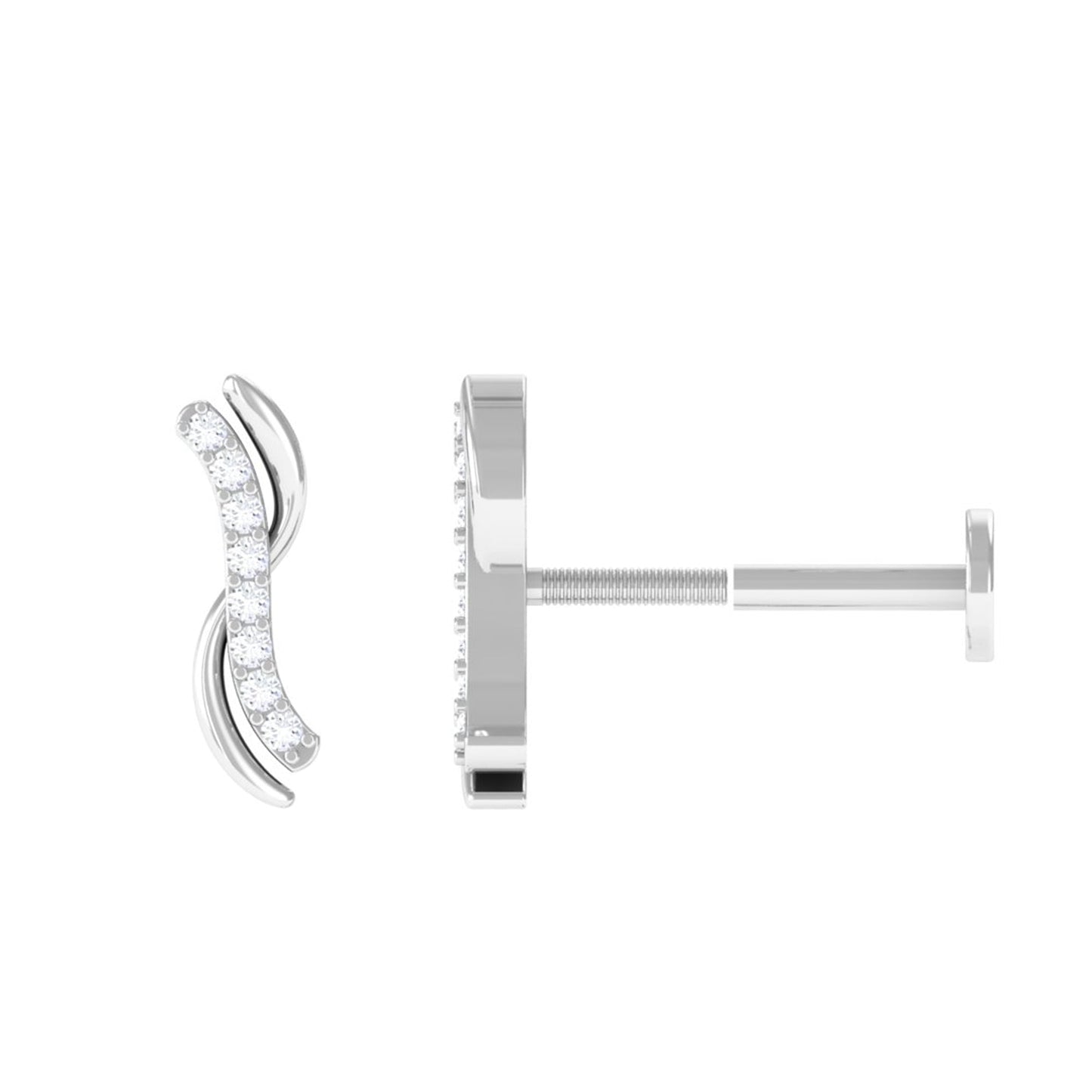Diamond Wave Helix Piercing Earring