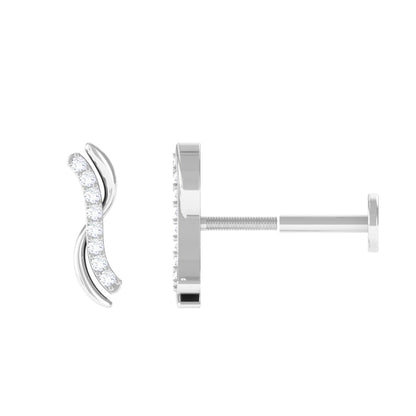 Diamond Wave Helix Piercing Earring