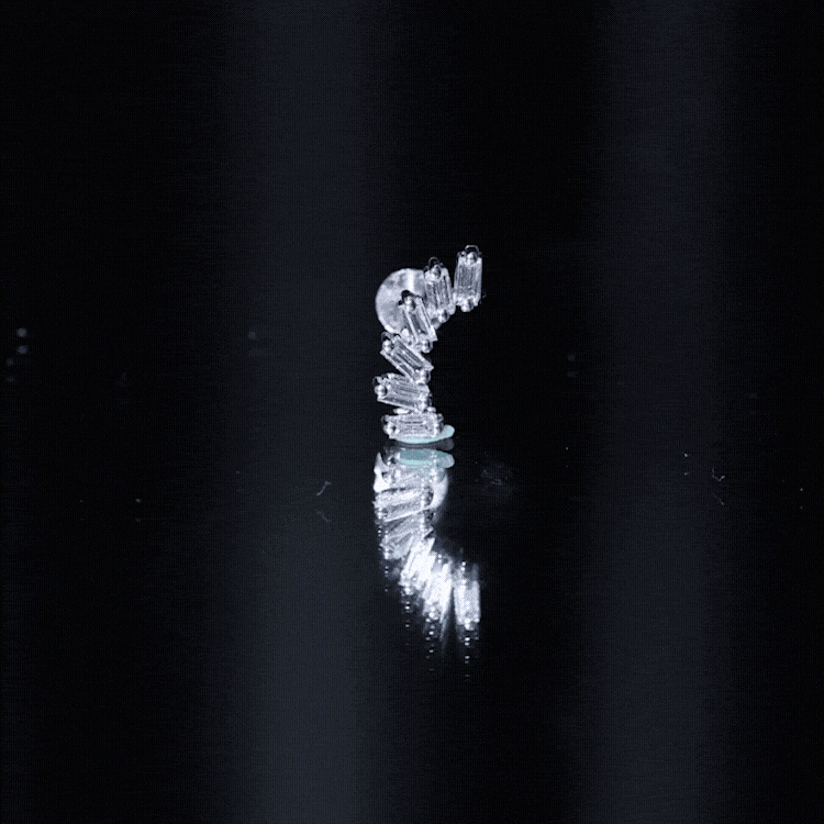 Certified Natural Baguette Diamond Crawler Earring