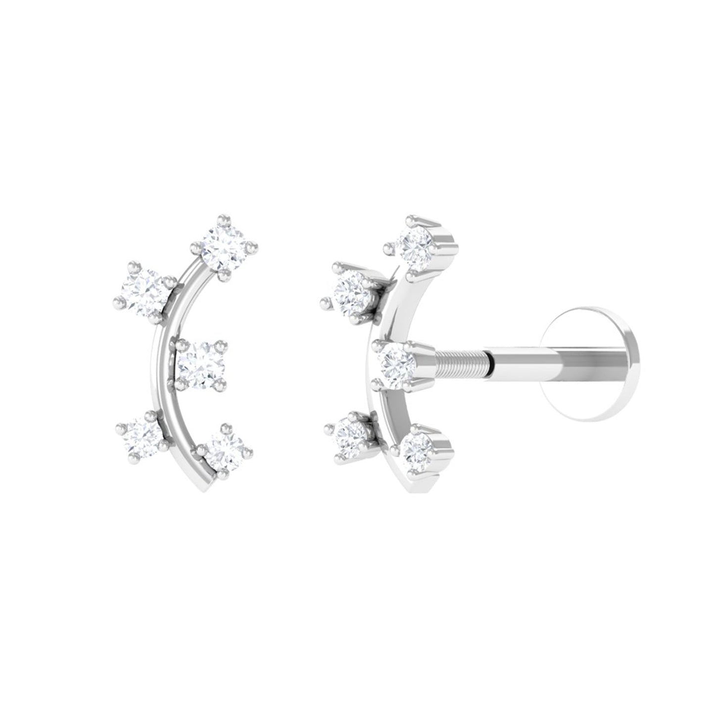 Diamond Curved Crawler Earring