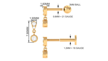 Diamond Cartilage Drop Earring