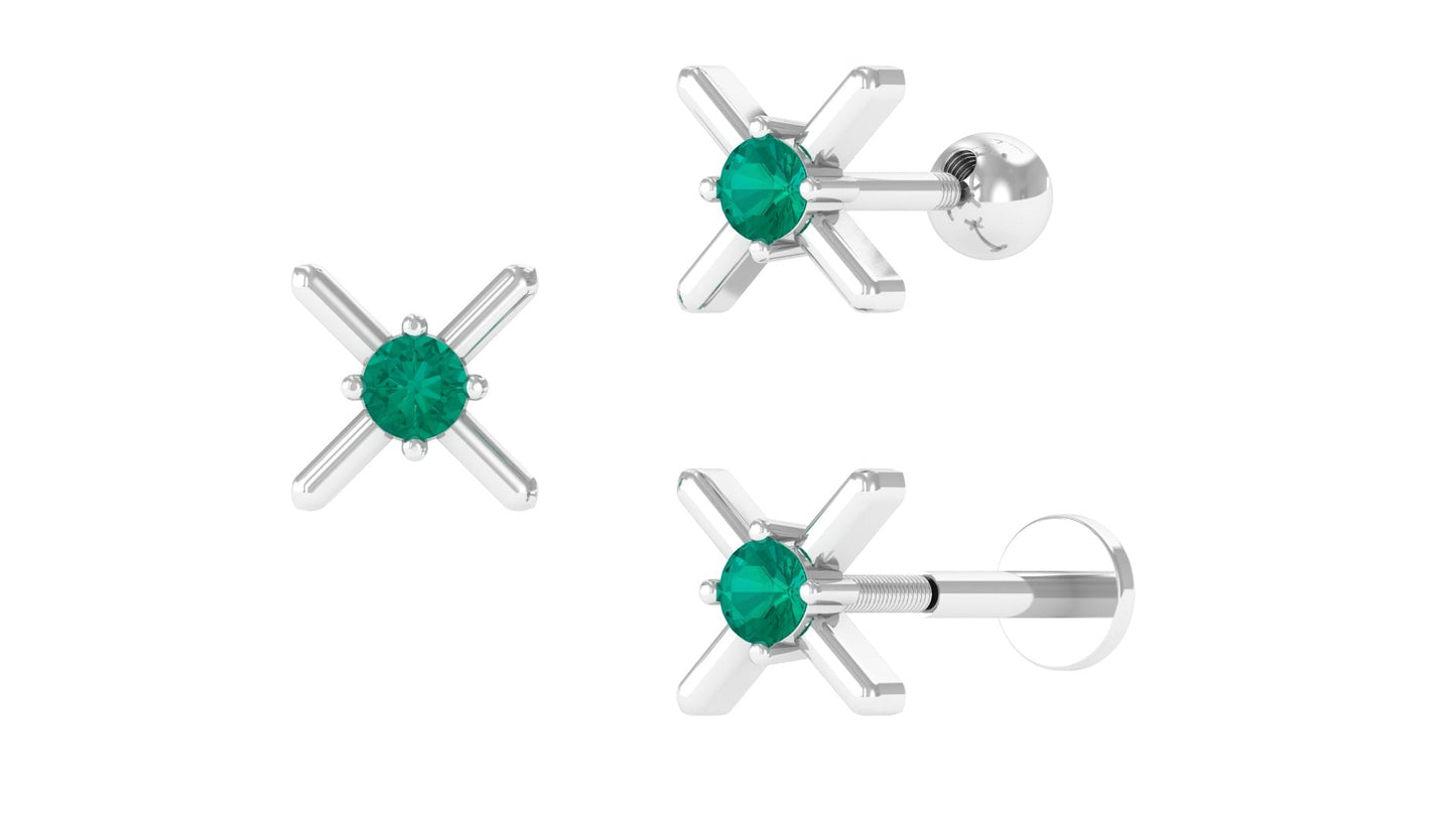 Green Emerald Unique Tragus Earring
