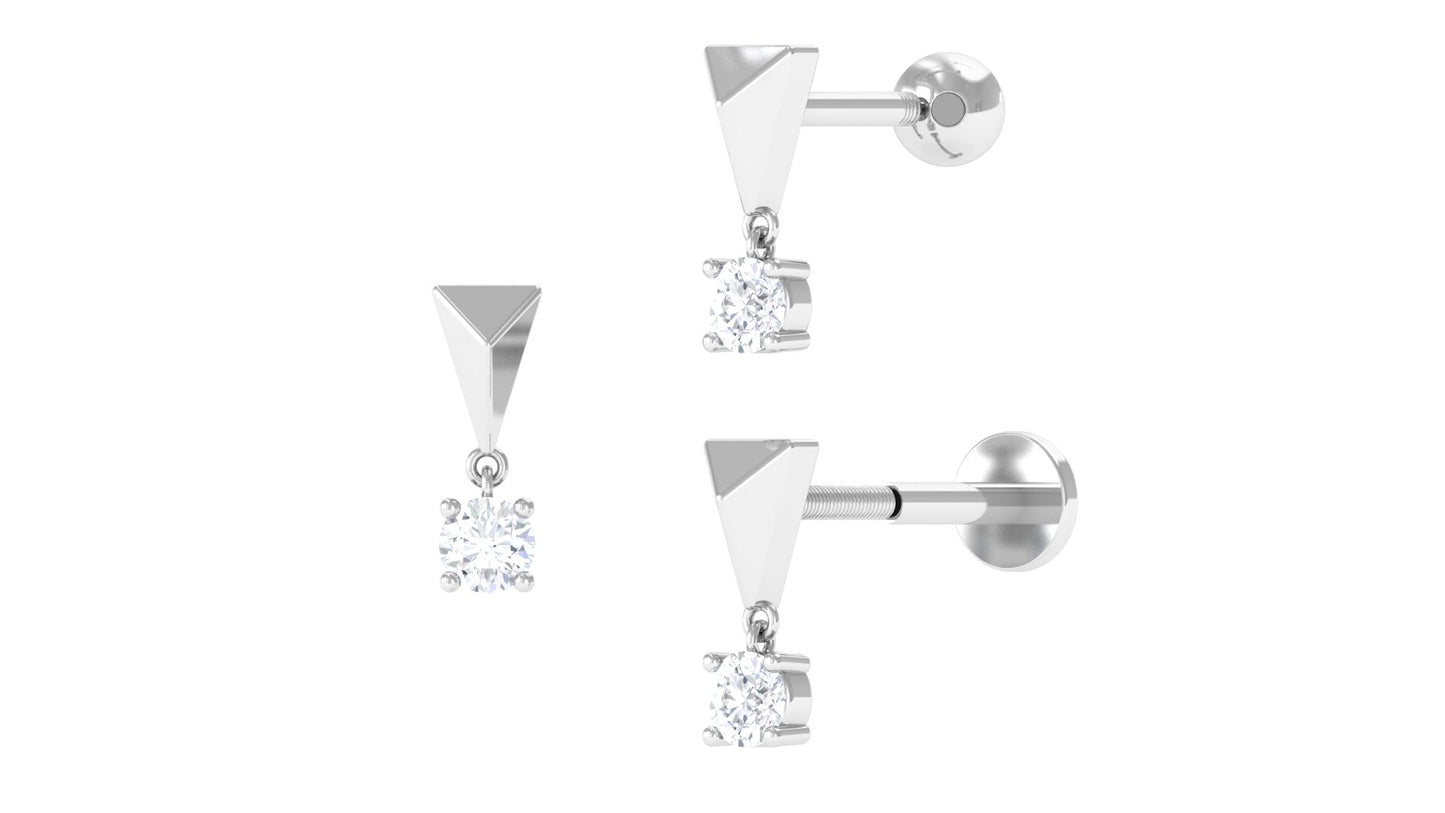 Diamond Drop Earring for Helix Piercing