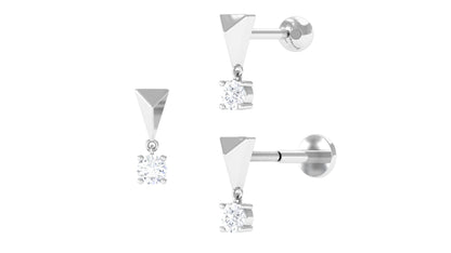 Diamond Drop Earring for Helix Piercing