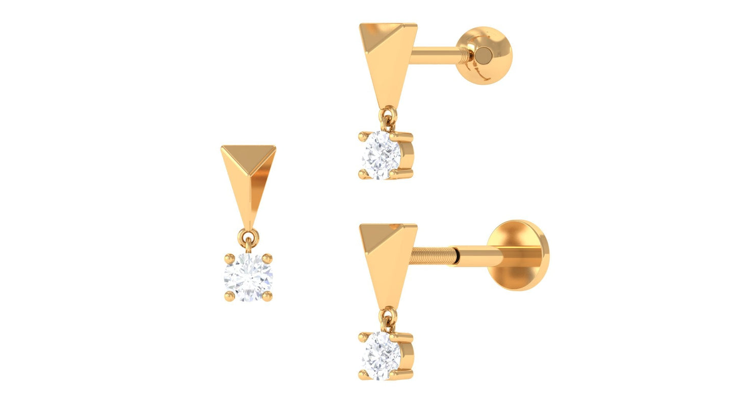 Diamond Drop Earring for Helix Piercing