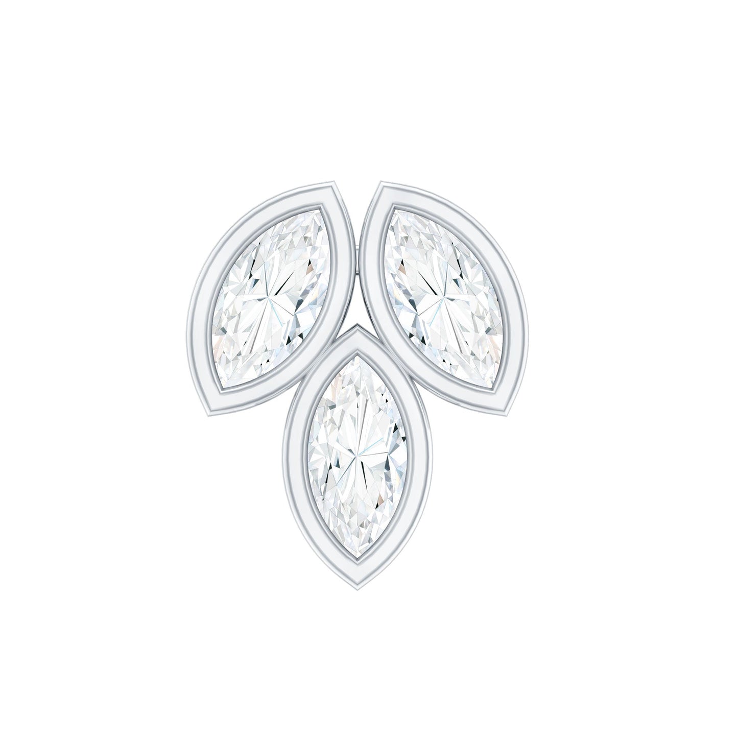 Marquise Diamond Three Stone Cluster Earring