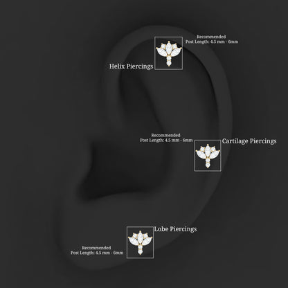 Diamond Lotus Cartilage Earring