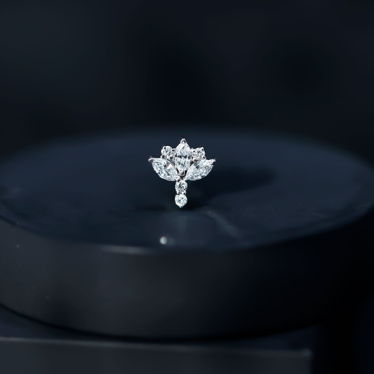 Diamond Lotus Cartilage Earring