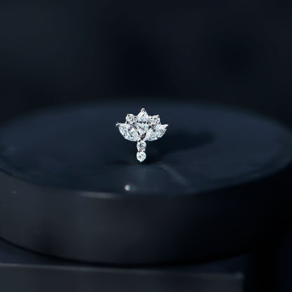 Diamond Lotus Cartilage Earring