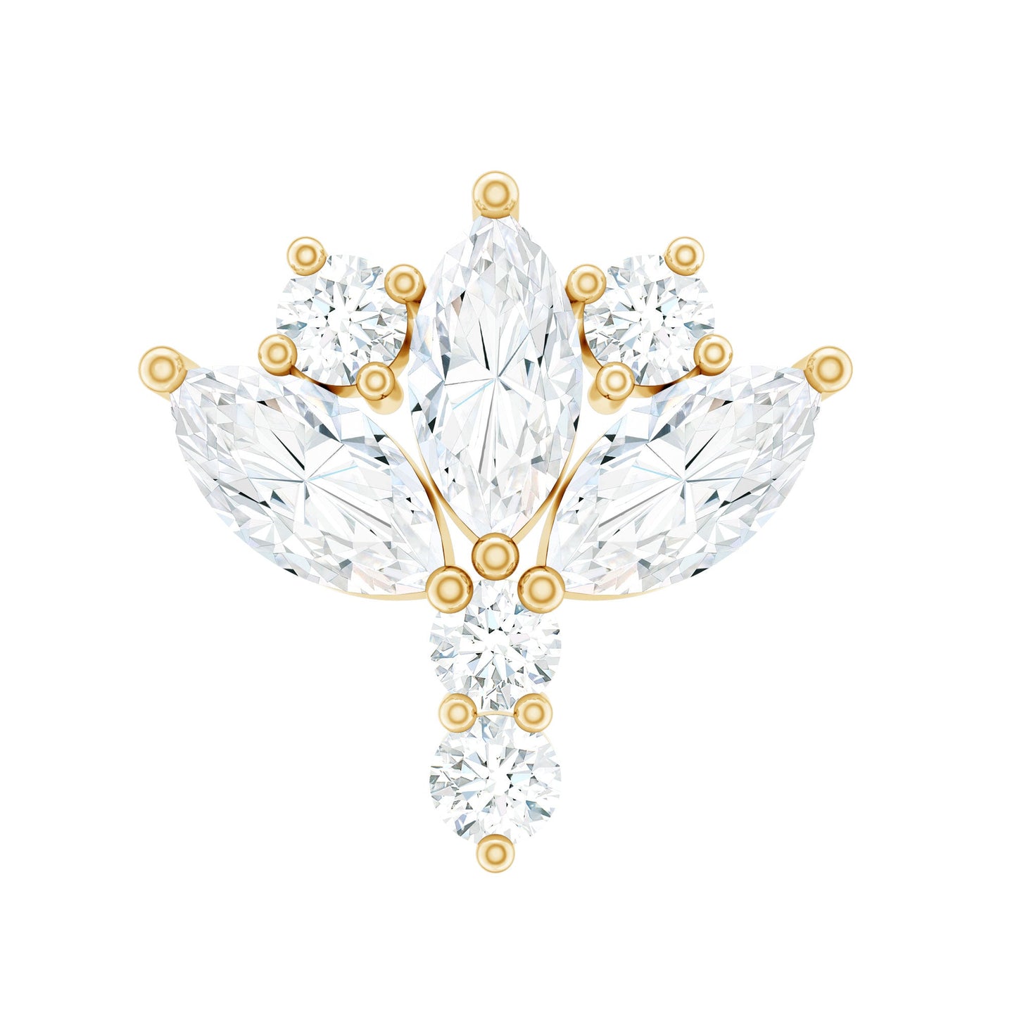 Diamond Lotus Cartilage Earring