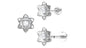 Diamond Lotus Flower Earring for Helix Piercing