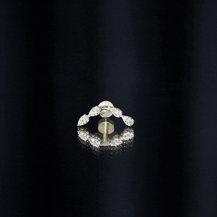 Certified Moissanite Curved Helix Earring for Her
