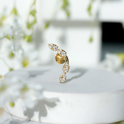 Certified Moissanite Curved Helix Earring for Her