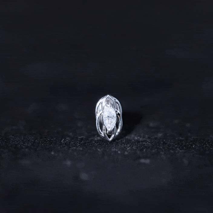 Minimal Marquise Cut Moissanite Cartilage Earring