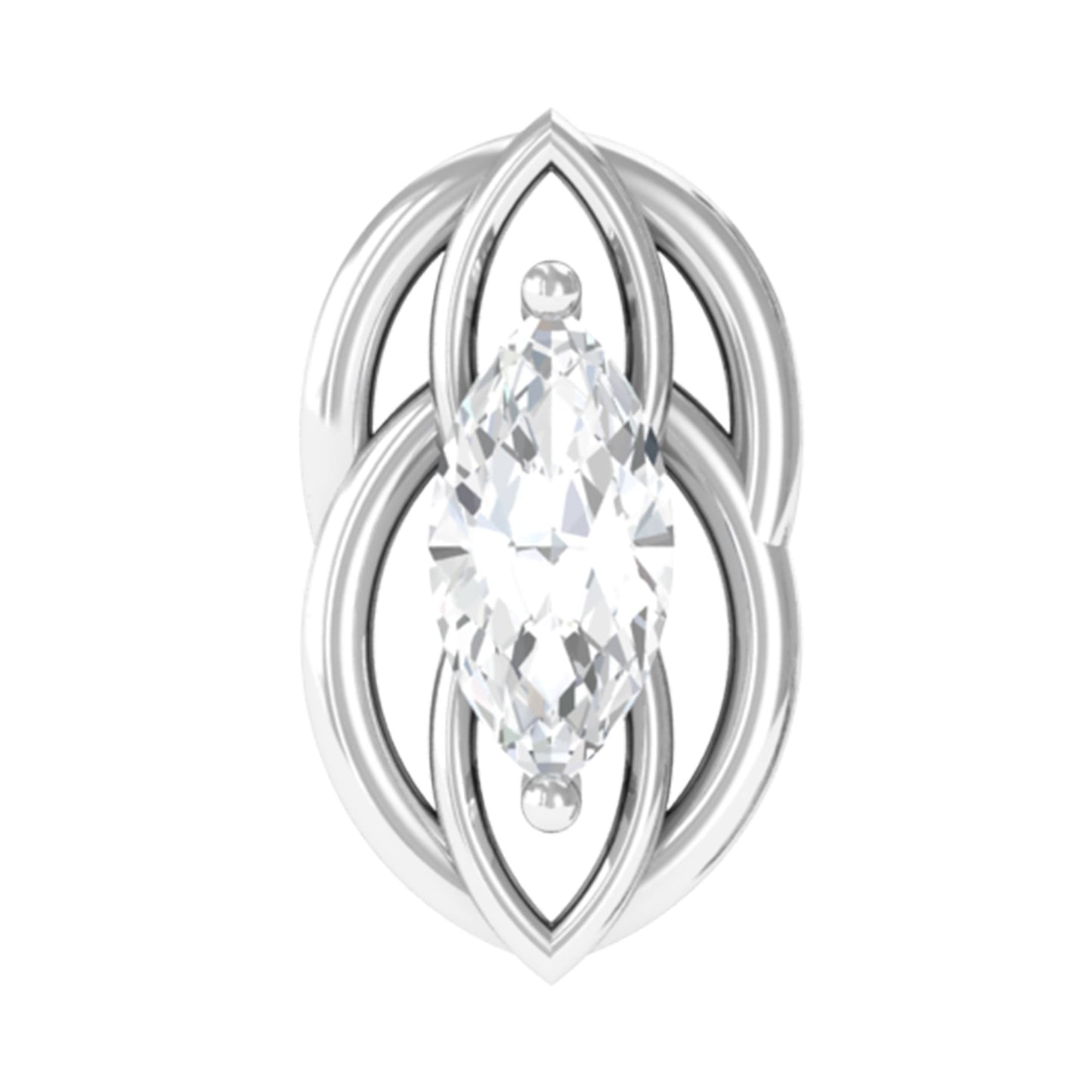 Minimal Marquise Cut Moissanite Cartilage Earring