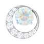 Ethiopian Opal and Diamond Circle Cartilage Earring