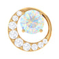 Ethiopian Opal and Diamond Circle Cartilage Earring