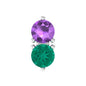 Real Amethyst and Emerald Earring for Helix Piercing
