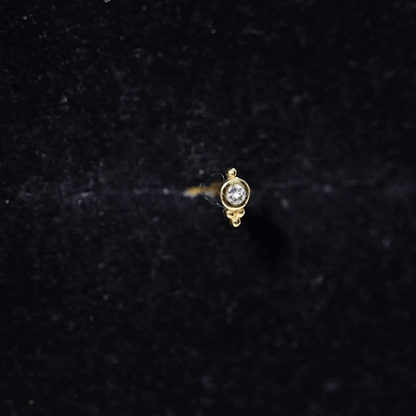 Dainty Diamond Beaded Conch Earring