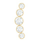 Bezel Set Round Moissanite Curved Crawler Earring