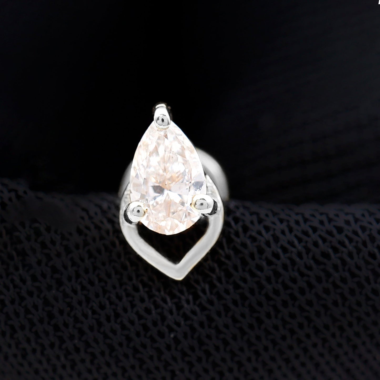 3X5MM Pear Shape Moissanite Solitaire Cartilage Earring