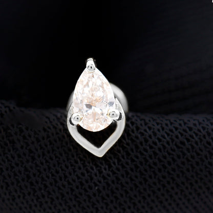 3X5MM Pear Shape Moissanite Solitaire Cartilage Earring
