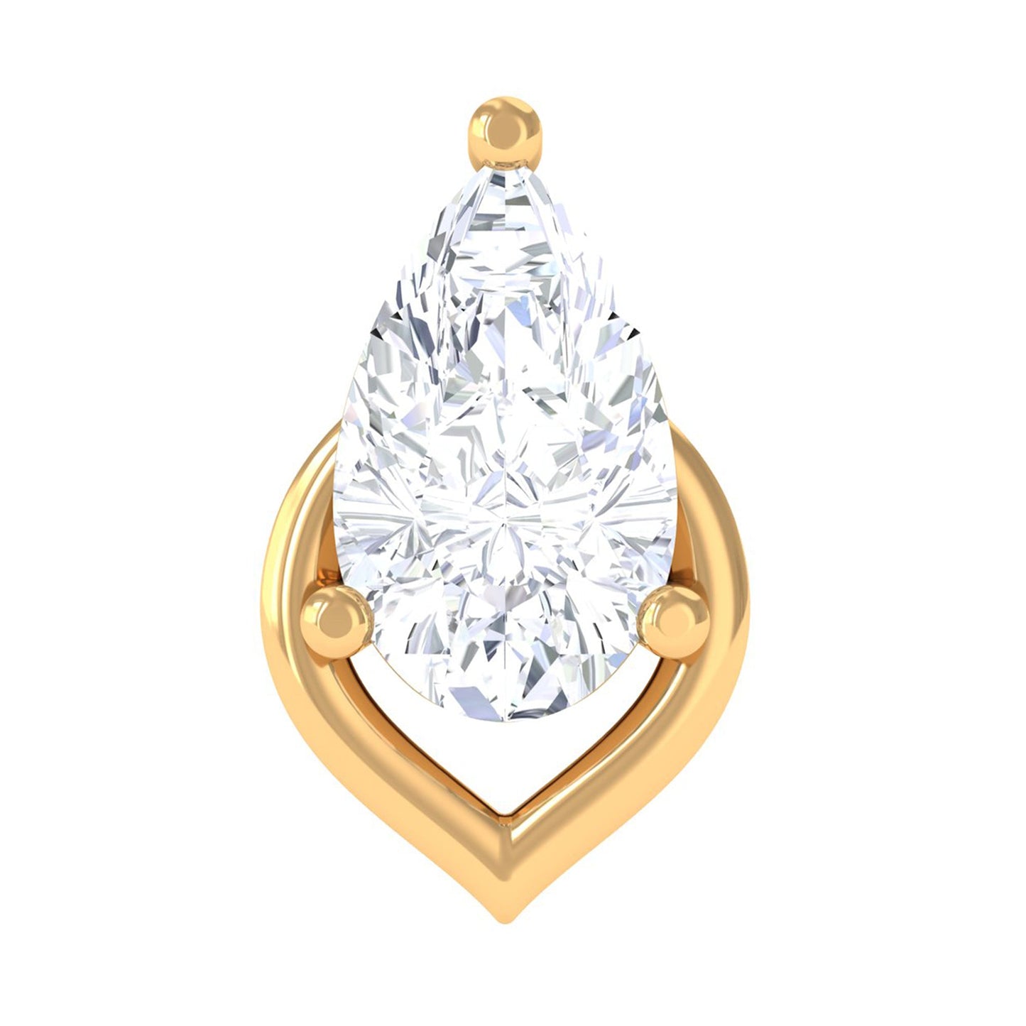 3X5MM Pear Shape Moissanite Solitaire Cartilage Earring