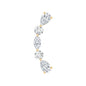 Certified Moissanite Curved Crawler Earring for Helix Piercing