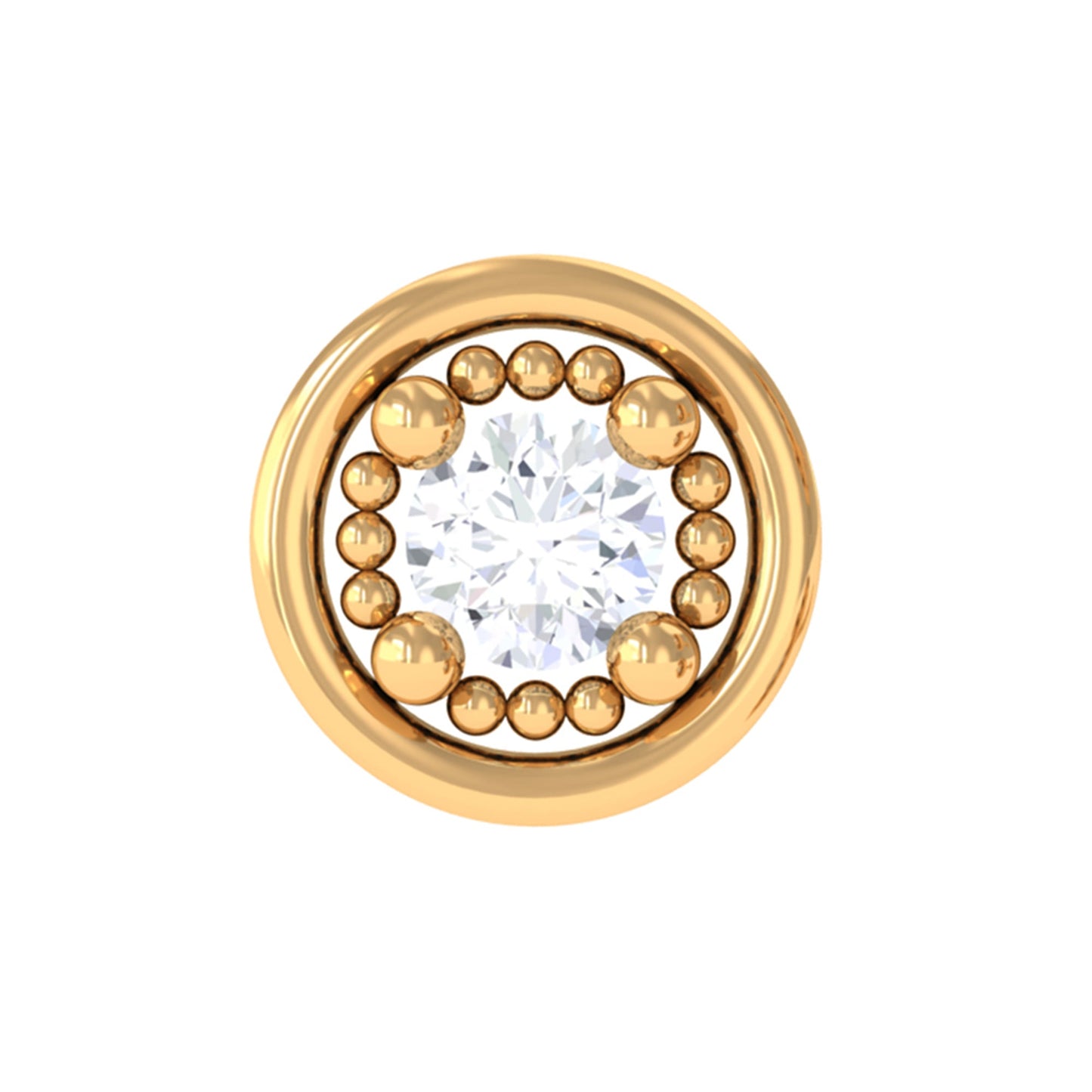 Certified Moissanite Circle Earring for Helix Piercing