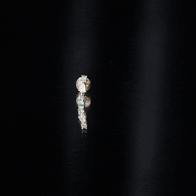 Natural Three Diamond Cartilage Earring with Flat Back