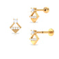Unique Diamond Geometric Tragus Earring