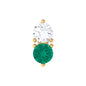 Dainty Emerald and Diamond Two Stone Tragus Earring
