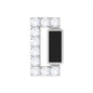 Diamond Bar Tragus Earring with Black Enamel