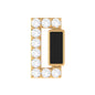 Diamond Bar Tragus Earring with Black Enamel