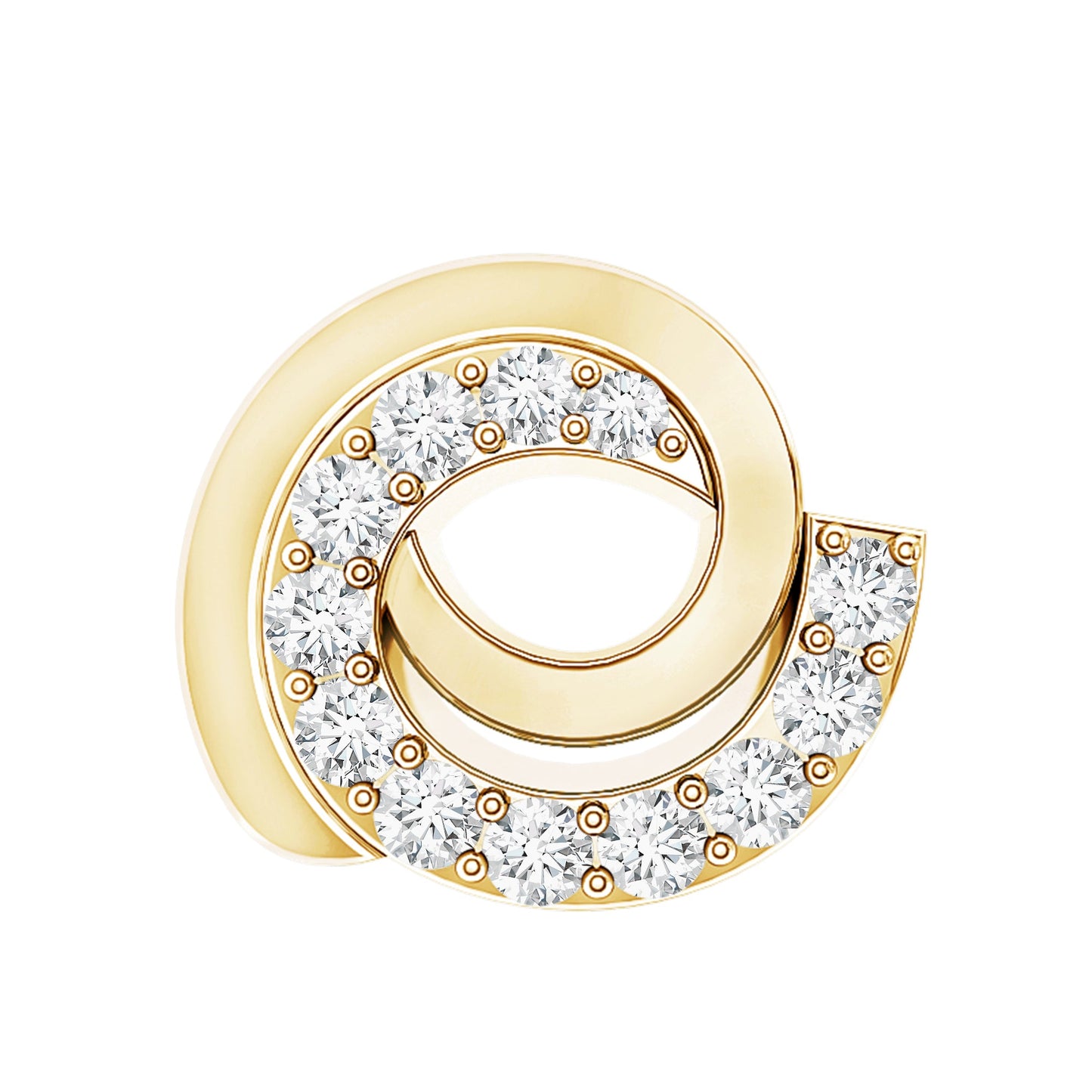Moissanite Swirl Earring for Second Hole Piercing