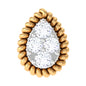 Real Diamond Teardrop Helix Earring with Twisted Rope Frame